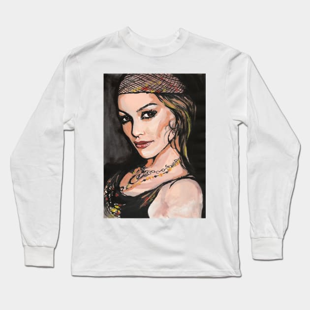 Jennifer Lopez Long Sleeve T-Shirt by Svetlana Pelin